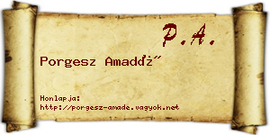 Porgesz Amadé névjegykártya